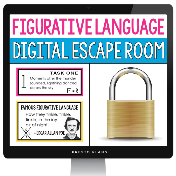 Figurative language escape room answer key