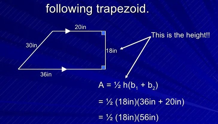 Areas of trapezoids rhombuses and kites