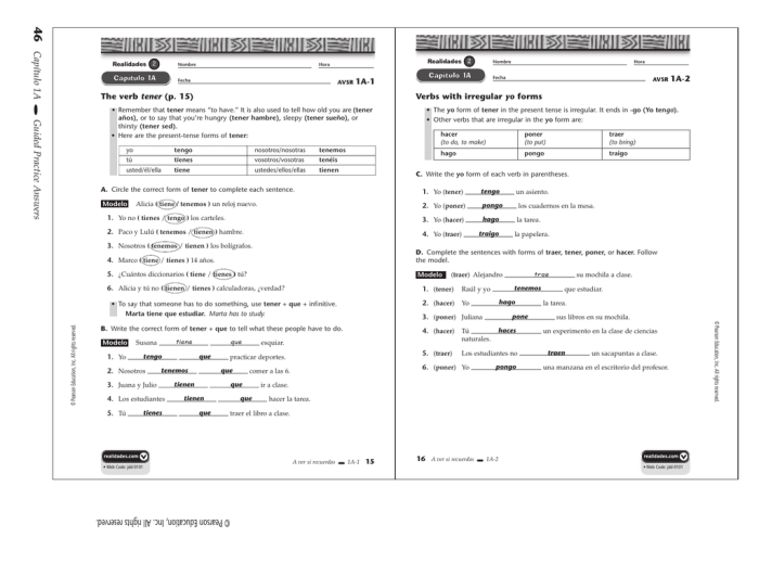 Realidades 2 guided practice answers