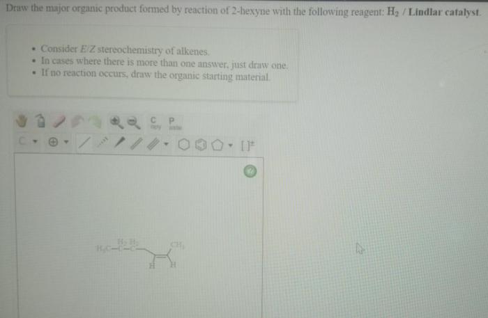 Draw reaction organic major formed show solved following hexyne reagent answer nanh2 nh3 transcribed problem text been has liq